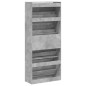 vidaXL Schuhschrank mit 4 Klappen Betongrau 80x34x187,5 cm vidaXL Schuhschrank mit 4 Klappen Betongrau 80x34x187,5 cm