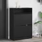 vidaXL Schuhschrank mit 2 Klappen Schwarz 80x34x116 cm vidaXL Schuhschrank mit 2 Klappen Schwarz 80x34x116 cm