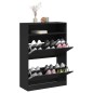 vidaXL Schuhschrank mit 2 Klappen Schwarz 80x34x116 cm vidaXL Schuhschrank mit 2 Klappen Schwarz 80x34x116 cm