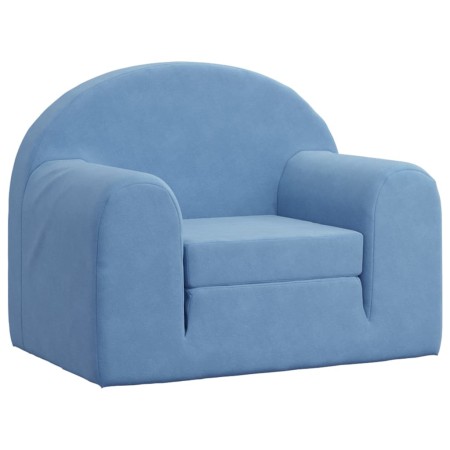 vidaXL Schlafsofa für Kinder Blau Weich Plüsch