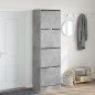 vidaXL Schuhschrank mit 4 Klappen Betongrau 60x42x204 cm vidaXL Schuhschrank mit 4 Klappen Betongrau 60x42x204 cm