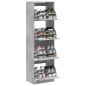 vidaXL Schuhschrank mit 4 Klappen Betongrau 60x42x204 cm vidaXL Schuhschrank mit 4 Klappen Betongrau 60x42x204 cm