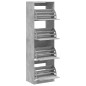 vidaXL Schuhschrank mit 4 Klappen Betongrau 60x42x204 cm vidaXL Schuhschrank mit 4 Klappen Betongrau 60x42x204 cm