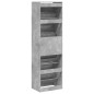 vidaXL Schuhschrank mit 4 Klappen Betongrau 60x42x204 cm vidaXL Schuhschrank mit 4 Klappen Betongrau 60x42x204 cm