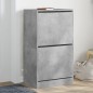 vidaXL Schuhschrank mit 2 Klappen Betongrau 60x42x108 cm vidaXL Schuhschrank mit 2 Klappen Betongrau 60x42x108 cm