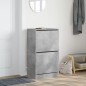 vidaXL Schuhschrank mit 2 Klappen Betongrau 60x42x108 cm vidaXL Schuhschrank mit 2 Klappen Betongrau 60x42x108 cm