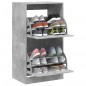 vidaXL Schuhschrank mit 2 Klappen Betongrau 60x42x108 cm vidaXL Schuhschrank mit 2 Klappen Betongrau 60x42x108 cm