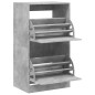 vidaXL Schuhschrank mit 2 Klappen Betongrau 60x42x108 cm vidaXL Schuhschrank mit 2 Klappen Betongrau 60x42x108 cm