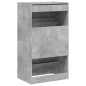 vidaXL Schuhschrank mit 2 Klappen Betongrau 60x42x108 cm vidaXL Schuhschrank mit 2 Klappen Betongrau 60x42x108 cm