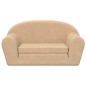 vidaXL Kinder-Schlafsofa 2-Sitzer Creme Weicher Plüsch vidaXL Kinder-Schlafsofa 2-Sitzer Creme Weicher Plüsch