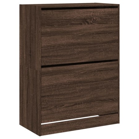 vidaXL Schuhschrank mit 2 Klappen Braun Eiche-Optik 80x42x108 cm