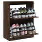 vidaXL Schuhschrank mit 2 Klappen Braun Eiche-Optik 80x42x108 cm vidaXL Schuhschrank mit 2 Klappen Braun Eiche-Optik 80x42x108 cm
