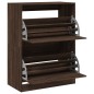 vidaXL Schuhschrank mit 2 Klappen Braun Eiche-Optik 80x42x108 cm vidaXL Schuhschrank mit 2 Klappen Braun Eiche-Optik 80x42x108 cm