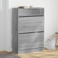 vidaXL Schuhschrank mit 2 Klappen Grau Sonoma 80x34x116 cm vidaXL Schuhschrank mit 2 Klappen Grau Sonoma 80x34x116 cm