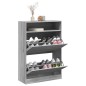 vidaXL Schuhschrank mit 2 Klappen Grau Sonoma 80x34x116 cm vidaXL Schuhschrank mit 2 Klappen Grau Sonoma 80x34x116 cm