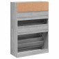vidaXL Schuhschrank mit 2 Klappen Grau Sonoma 80x34x116 cm vidaXL Schuhschrank mit 2 Klappen Grau Sonoma 80x34x116 cm