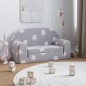 vidaXL Kinder-Schlafsofa 2-Sitzer Hellgrau mit Sternen Weicher Plüsch vidaXL Kinder-Schlafsofa 2-Sitzer Hellgrau mit Sternen Weicher Plüsch