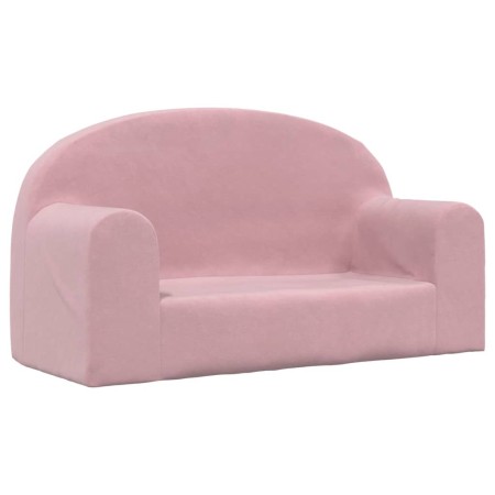 vidaXL Kindersofa 2-Sitzer Rosa Weich Plüsch