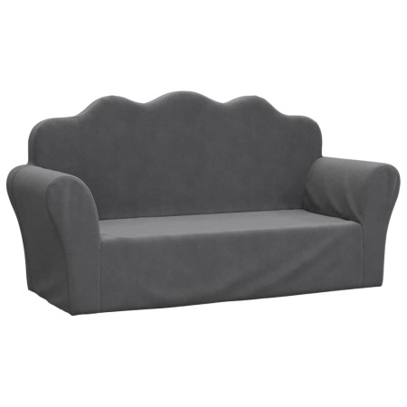 vidaXL Kindersofa 2-Sitzer Anthrazit Weich Plüsch