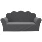 vidaXL Kindersofa 2-Sitzer Anthrazit Weich Plüsch vidaXL Kindersofa 2-Sitzer Anthrazit Weich Plüsch