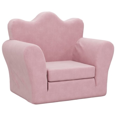 vidaXL Schlafsofa für Kinder Rosa Weich Plüsch