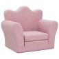 vidaXL Schlafsofa für Kinder Rosa Weich Plüsch vidaXL Schlafsofa für Kinder Rosa Weich Plüsch