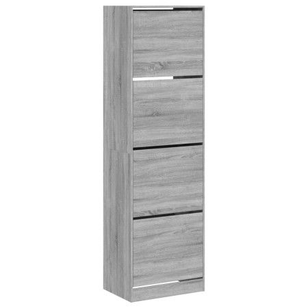 vidaXL Schuhschrank mit 4 Klappen Grau Sonoma 60x42x204 cm