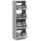 vidaXL Schuhschrank mit 4 Klappen Grau Sonoma 60x42x204 cm vidaXL Schuhschrank mit 4 Klappen Grau Sonoma 60x42x204 cm