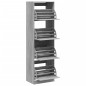 vidaXL Schuhschrank mit 4 Klappen Grau Sonoma 60x42x204 cm vidaXL Schuhschrank mit 4 Klappen Grau Sonoma 60x42x204 cm