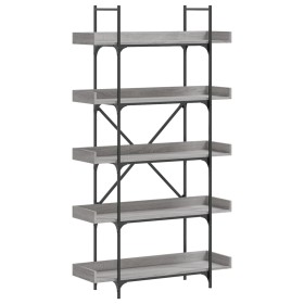 vidaXL Bücherregal 5 Böden Grau Sonoma 100x33x180,5 cm Holzwerkstoff