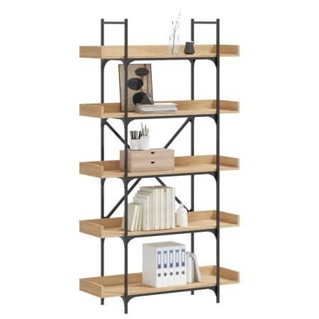 vidaXL Bücherregal 5 Böden Sonoma-Eiche 100x33x180,5 cm Holzwerkstoff