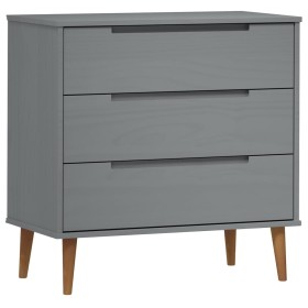 vidaXL Schubladenschrank MOLDE Grau 80x40x80 cm Massivholz Kiefer