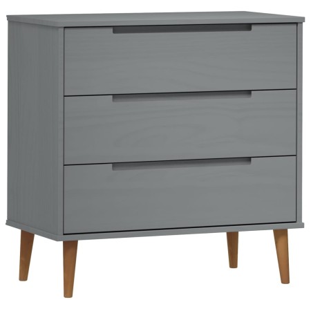 vidaXL Schubladenschrank MOLDE Grau 80x40x80 cm Massivholz Kiefer