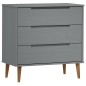 vidaXL Schubladenschrank MOLDE Grau 80x40x80 cm Massivholz Kiefer vidaXL Schubladenschrank MOLDE Grau 80x40x80 cm Massivholz Kiefer