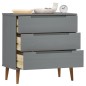 vidaXL Schubladenschrank MOLDE Grau 80x40x80 cm Massivholz Kiefer vidaXL Schubladenschrank MOLDE Grau 80x40x80 cm Massivholz Kiefer