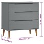 vidaXL Schubladenschrank MOLDE Grau 80x40x80 cm Massivholz Kiefer vidaXL Schubladenschrank MOLDE Grau 80x40x80 cm Massivholz Kiefer