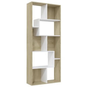 vidaXL Bücherregal Weiß und Sonoma-Eiche 67x24x161 cm Holzwerkstoff