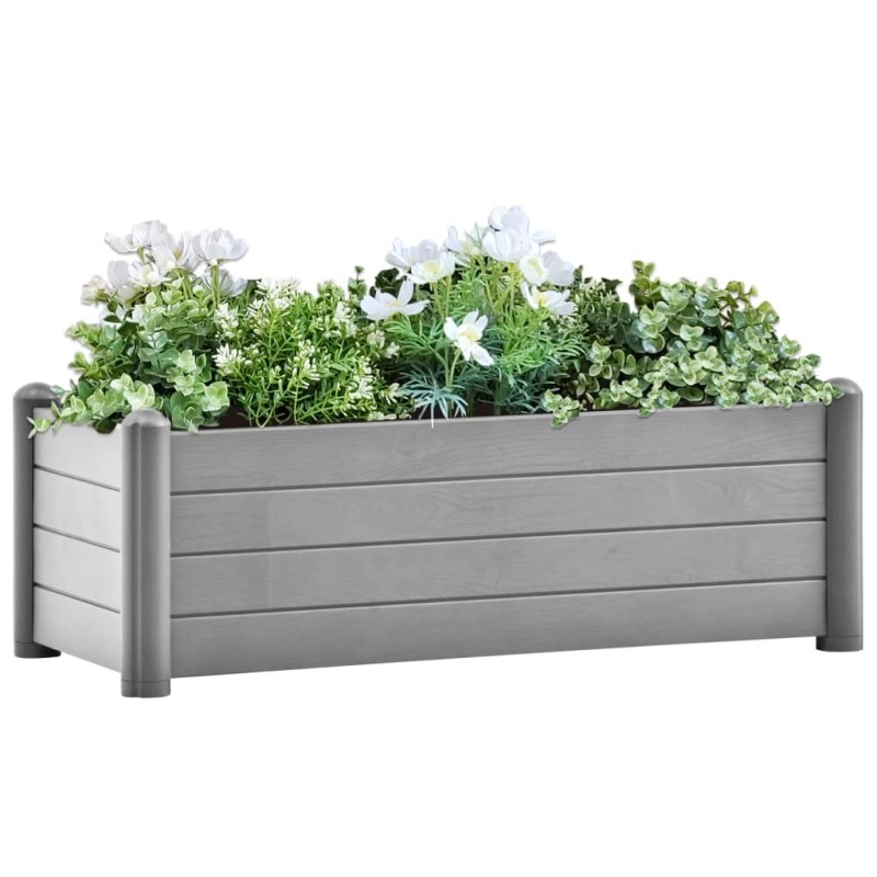 vidaXL Garten-Hochbeet PP Steingrau 100x43x35 cm vidaXL Garten-Hochbeet PP Steingrau 100x43x35 cm