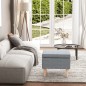 vidaXL Hocker mit Holzbeinen Hellgrau Stoff vidaXL Hocker mit Holzbeinen Hellgrau Stoff