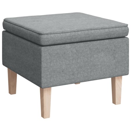 vidaXL Hocker mit Holzbeinen Hellgrau Stoff