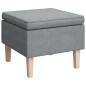vidaXL Hocker mit Holzbeinen Hellgrau Stoff vidaXL Hocker mit Holzbeinen Hellgrau Stoff