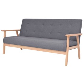 vidaXL 3-Sitzer Sofa Stoff Dunkelgrau