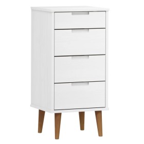 vidaXL Schubladenschrank MOLDE Weiß 40x35x82 cm Massivholz Kiefer