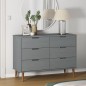 vidaXL Schubladenschrank MOLDE Grau 113x40x80 cm Massivholz Kiefer vidaXL Schubladenschrank MOLDE Grau 113x40x80 cm Massivholz Kiefer