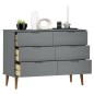 vidaXL Schubladenschrank MOLDE Grau 113x40x80 cm Massivholz Kiefer vidaXL Schubladenschrank MOLDE Grau 113x40x80 cm Massivholz Kiefer