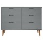 vidaXL Schubladenschrank MOLDE Grau 113x40x80 cm Massivholz Kiefer vidaXL Schubladenschrank MOLDE Grau 113x40x80 cm Massivholz Kiefer