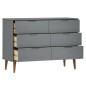 vidaXL Schubladenschrank MOLDE Grau 113x40x80 cm Massivholz Kiefer vidaXL Schubladenschrank MOLDE Grau 113x40x80 cm Massivholz Kiefer