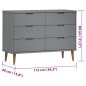 vidaXL Schubladenschrank MOLDE Grau 113x40x80 cm Massivholz Kiefer vidaXL Schubladenschrank MOLDE Grau 113x40x80 cm Massivholz Kiefer