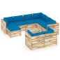 vidaXL 10-tlg. Garten-Lounge-Set mit Kissen Grün Imprägniertes Holz vidaXL 10-tlg. Garten-Lounge-Set mit Kissen Grün Imprägniertes Holz