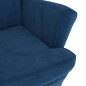 vidaXL Ohrensessel mit Hocker Blau Samt vidaXL Ohrensessel mit Hocker Blau Samt